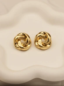 1 par de brincos estilo twist, versáteis para festas, encontros e uso diário