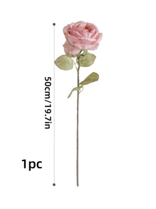 1/3pcs 19.7inch Long Stem Rose Artificial Flower, Burnt Rose, For DIY Flower Wall, Scene Layout, Living Room And Bedroom Vase Floral Art, Wedding, Party, Garden Decoration, Table Centerpiece, Home Decor,Room Decor,Bedroom Decor,Mother's Day Gifts, Birthday, Graduation Decoration, Back To School Season