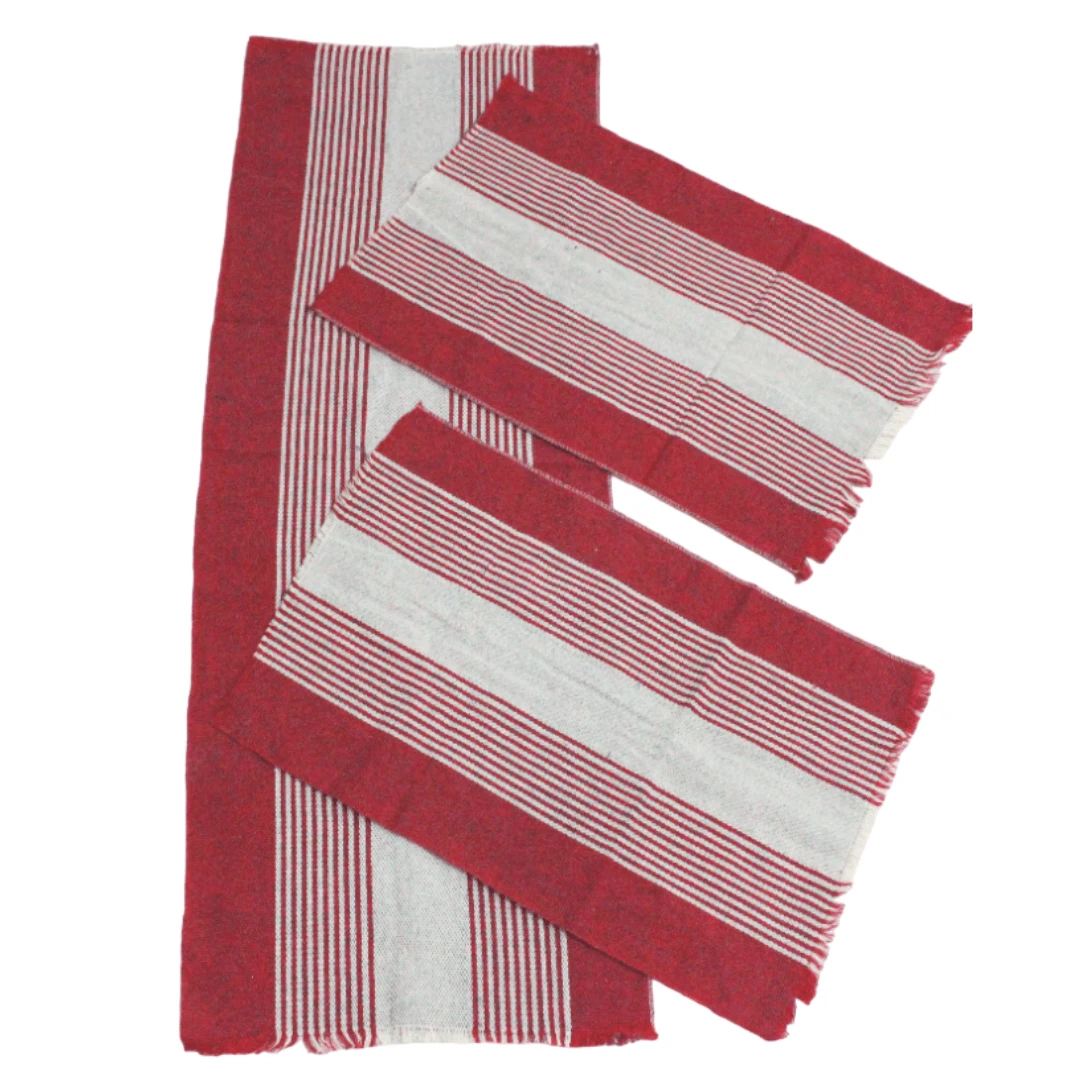Kitchen Rug And Runner Kit 3-Piece Plain Decoration Set - Red - View 1