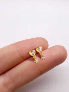 1pc S925 Sterling Silver Fashion Low-Allergenic Stud Earrings, Multiple Shapes Available, Suitable For Women, Decorated With Sparkling Zirconia, Minimalist & Elegant, Suitable For Daily Wear Earrings, Perfect Jewelry Gift, Suitable For Daily Use