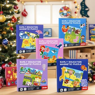 Children's Magnetic Animal Traffic Ocean Cognitive Puzzle - Educational Cognitive Toys, Mixed Colors, Paper Materials Kindergarten Souvenir