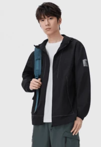 CAMEL CROWN 女士防晒衣冷白肤户外防晒春夏防紫外线透气防晒服 - 幻影黑 - 查看 1