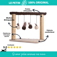 Cat Scratcher Interactive Toy With 4 Pompoms Scratching Post - Màu nâu  Mocha - Xem 5