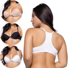 Kit 3 Sutiã Nadador Fecho Frontal Com Bojo e Alças Reguláveis Regata