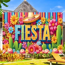1pc FIESTA Polyester Party Banner Flag, Cinco De Mayo Celebration Banner, Suitable For Home, Garden, Studio, Outdoor Celebrations, Holiday Photo Backdrop, Mexican Party Decoration Birthday Decorations Tapestry Room Decor Party Decorations