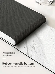 1 pieza de Alfombrilla antideslizante absorbente de goma con diseño impreso de mármol blanco, secado rápido, base impermeable, ideal para el baño, la cocina, la oficina, el restaurante, la granja, decoración del hogar