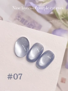 10ml Spring Summer Nine-Layer Purple White Cat Eye Gel Nail Polish Nail Salon 2025 New Style Spring Summer Popular Ice Transparent White Glass Bead Nail Art Nail Supplies