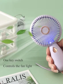 1 pezzo Mini ventilatore a colletto a forma di goccia d'acqua con luce LED ricaricabile USB, unisex, design semplice, adatto per uso estivo all'aperto, spiaggia, sport, ufficio, scuola, feste in piscina, uso quotidiano per rinfrescarsi