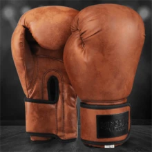 GINGPAI BOXING Vintage Boxing Gloves For Kickboxing, Muay Thai, Training, Sparring, Punching Bag, Adults, Teenagers, 8-12oz, Professional Fighting & Fitness Gym Equipment - Multicolor - View 3