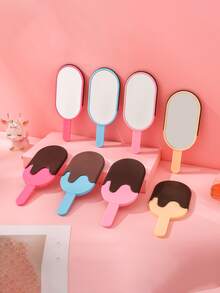 A Single-Sided Makeup Mirror In The Shape Of A Handheld Chocolate Ice Cream Bar Is The Latest And Popular Product. It's Affordable And Practical, Easy To Carry Around, And Suitable For Use In Any Scenario. - Multicolor - View 2