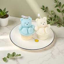 Molde de silicona en forma de osito para hacer velas tipo magdalena - Fácil desmolde, multiusos para velas, yeso, resina y manualidades de arcilla - Adorable esencial DIY para la decoración del hogar