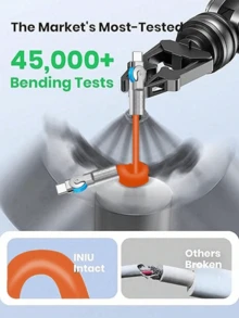 Fast Charging Cable USB Micro USB Type C Lightning 180° Rotation Silicone Compatible With IOS Android OPPO VIVO Smartwatch - Orange - View 5