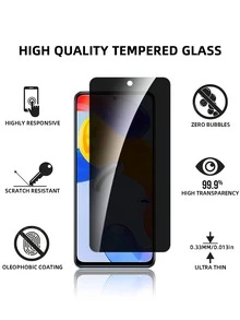 3 miếng dán màn hình bằng kính cường lực, tương thích với Redmi, chống trầy xước, bề mặt nhẵn, dễ lắp đặt, phim bảo vệ quyền riêng tư làm quà tặng sinh nhật, gia đình, bạn bè chống gián điệp, miếng dán màn hình điện thoại, phụ kiện điện thoại - màu đen - Xem 6