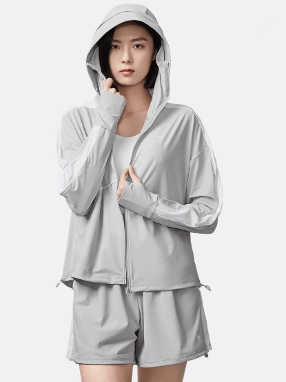 CAMEL CROWN Women's Sun Protection Clothing, Outdoor Sun Protection Spring And Summer Upf50+ High UV Protection Ice-Feeling Light And Breathable Sun Protection Clothing - Glacier Silver - View 1