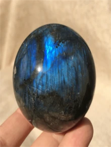 1pc Natural Labradorite Crystal Ball Decor, Blue Purple Gray Moonstone Rough Stone Ornament For Home - Labradorite 3-4CM - View 4