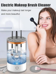 1Pc USB Electric Makeup Brush Cleaner - Automatic Ultrasonic Deep Cleaning for All Brushes, Energy-saving, Transparent Body Design with One-Touch Control, Perfect for Makeup Lovers & Professionals, for Mother's Day Gifts, for Birthday Gift - 彩色 - 查看 11