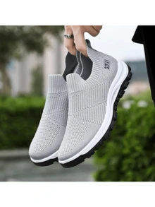 Zapatillas de running para hombre, zapatillas de fitness ligeras de malla transpirable, zapatillas deportivas cómodas, zapatillas deportivas nuevas y de moda para hombre. - Gris - Ver 1