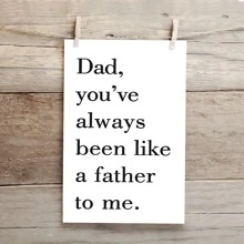 1pc Father's Day Card: Dad, You've Always Been Like A Father To Me - Funny Father's Day Card, Unique Father Day Cards Gifts For Men, Thanksgiving Day Birthday Card Festival Card Christmas Day Card For Father,Back To School,School Supplies