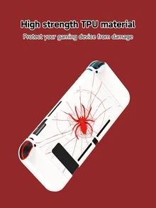 1pc Dark Red Spider Pattern Protective Case Compatible With Switch2 (2025) / Switch NS / Switch OLED / Switch Lite Game Console, 2025 New Generation Console Accessories, Switch Controller Protective Cover, TPU Soft Shell, Universal Gamepad Protector, Switch Game Accessories, Anti-Fall, Anti-Slip, Scratch-Resistant, Stylish - Multicolor - View 7