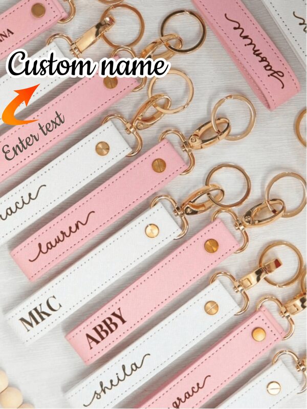 Personalisierter Schlüsselanhänger, Brautjungfern Schlüsselanhänger, Armband Schlüsselanhänger, Individuelle Schlüsselband, Leder Schlüsselanhänger, Valentinstag Geschenk, Geburtstagsgeschenk, Edelstahl, mehrfarbig, süß, spaßig, Y2K, modisch, unisex, lässig, einzigartig, ideales Geschenk für sie, Freund/Freundin, Familie, Freunde, Kinder, individualisierbar, Rückkehr zur Schule, Lehrertag Geschenk, Schulmaterial, Rückkehr zur Schule, für Büro, für Schule, für Klassenzimmer, für Lehrergeschenke, für Universität, für Kollegen, für Wohnheimzimmer, für Lehrer, für Jungen und Mädchen, für Teenager, Schüler weiterführende Schule, Studenten Mittelstufe, High School Oberstufe, Studenten, Studenten Universität, Erstsemester, Sophomore, Unterstufenschüler