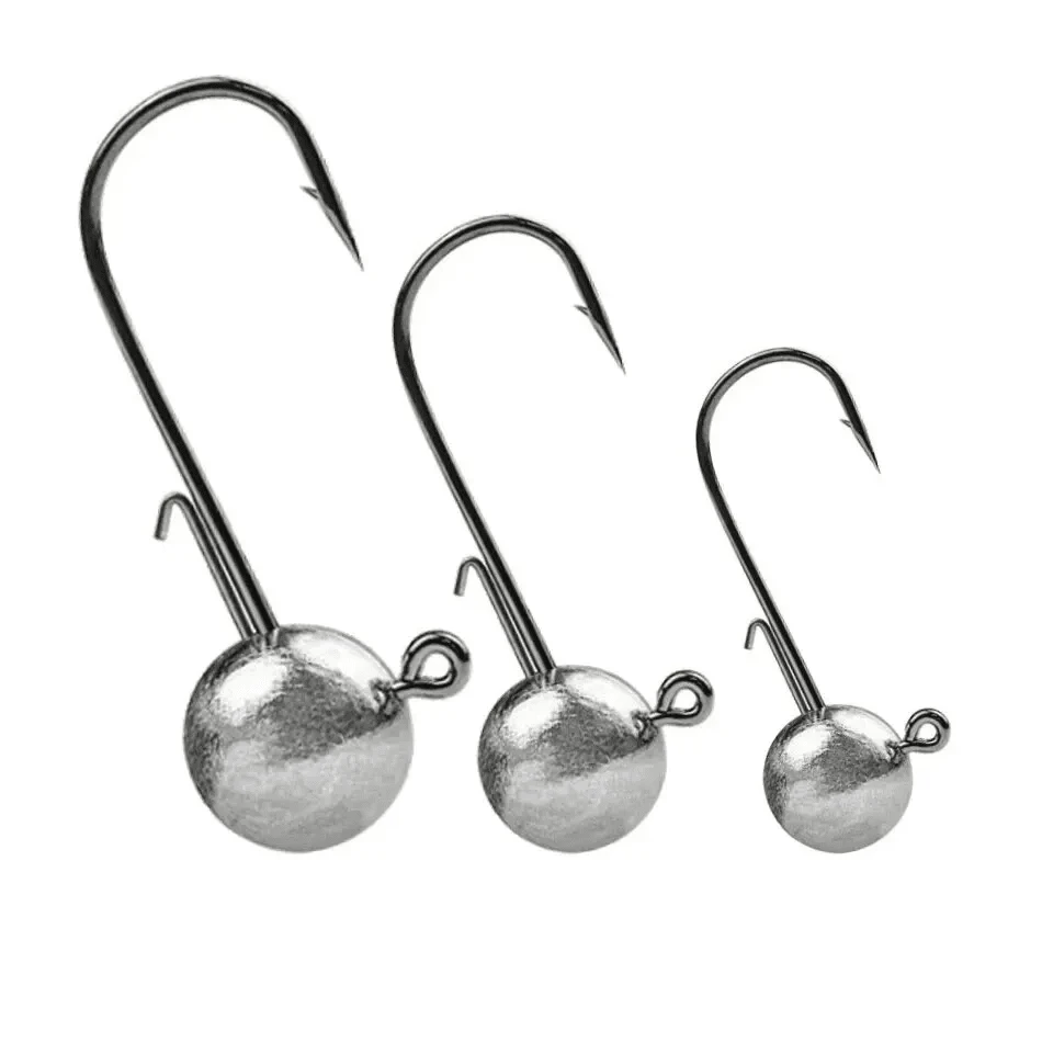 Topline Tackle 10pcs Worm/Sinking Bait Fishing Hooks, 2g 5g 7g, For Bass Perch Trout, Fishing Tackle - Silver - View 1