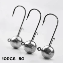 Topline Tackle 10pcs Worm/Sinking Bait Fishing Hooks, 2g 5g 7g, For Bass Perch Trout, Fishing Tackle - Silver - View 9