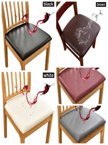 (Limited Time Offer) 1 PU Leather Chair Cover, 100% Waterproof/Oil-Proof, With Removable Padding, Suitable For Chairs And Stools, Suitable For All Seasons, For Outdoor Use, Restaurants, Kitchens, Hotels, Weddings, Banquets, Picnics, Gardens, And Home Decor. Perfect For Halloween, Christmas, Easter, Thanksgiving, Eid, Birthday Parties, Cocktail Parties, And Chair Decoration For All Important Occasions.