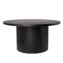 Round Wooden Coffee Table With Base - Black - View 3