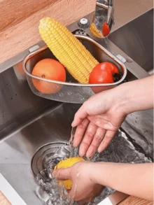 1pc Stainless Steel Triangle Sink Strainer Basket - 6.61 Lbs Large Capacity Polished, With Debris Filter Function Kitchen Sink Garbage Strainer, Leak-Proof Metal Mesh Basket, Suitable For Kitchen Sink - Multicolor - View 9