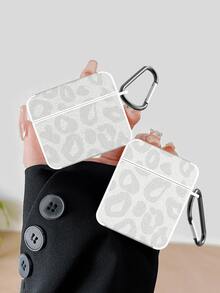 1个白色豹纹极简图案设计防震耳机保护套，适合挂在包包、钥匙、腰带上，兼容 1/2代和Pro版。 - 彩色 - 查看 2