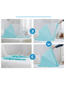 豪华蚊帐 - 超便携、紧凑可折叠、防风防咬、不间断睡眠、通用婴儿床、地毯 - 粉色 - 查看 4