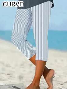 Plus 女士印花优雅紧身裤