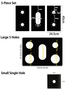 1/3 Juego de cubiertas de quemador de estufa de gas, protector de estufa de gas, revestimiento de quemador de estufa antiadherente y reutilizable, protector de estufa fácil de limpiar, resistente al calor y cortable, protegiendo su estufa de gas de derrames y contaminación por grasa y materiales espesos. Estufa de gas de cocina.