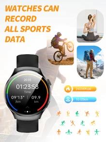 Hot New 1.53" Full Screen Touch, Men & Women Sports Smart Watch, Dial/Answer Calls, Steps Tracking, Calorie Counting, Multiple Sports Modes, Music Control, Remote Camera Control, Alarm, Call & Message Notification, Compatible With Android & IOS Smartphones, Suitable As Holiday Gift