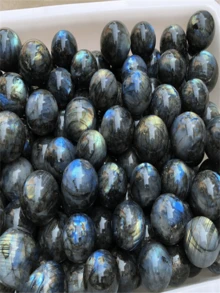 1pc Natural Labradorite Crystal Ball Decor, Blue Purple Gray Moonstone Rough Stone Ornament For Home - Labradorite 3-4CM - View 6
