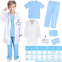 6pcs/7pcs Doctor Costume Set, Surgeon Outfit, Children Doctor Costume, 7PCS Includes Kids Decoration Glasses Medical Dress Up Costume For Boys Girls, Nurse Uniform And Accessories, Halloween Doctor Party Costume, Professional Doctor Outfit For Kids, Gifts For Boys And Girls (Without Stethoscope, Random Accessory Color)
