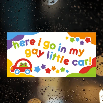 قطعة واحدة ملصق فينيل قابل للإزالة ومقاوم للماء مقاس 7 بوصة - ملصق سيارة رائع للفخر "هناك أنطلق في سيارتي الصغيرة " ملصق سيارة بألوان نمط للكمبيوتر المحمول والهاتف وغطاء المكتب وجدران الغرفة الجامعية والثلاجة وإطار المرآة والأمتعة والزلاجة والصندوق الأداة والدراجة النارية ونافذة السيارة الخلفية والمصد والمكتب والملف وغيرها