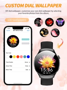 Hot New 1.53" Full Screen Touch, Men & Women Sports Smart Watch, Dial/Answer Calls, Steps Tracking, Calorie Counting, Multiple Sports Modes, Music Control, Remote Camera Control, Alarm, Call & Message Notification, Compatible With Android & IOS Smartphones, Suitable As Holiday Gift