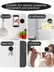 1pc Multifunctional Mini Magnetic Phone Holder, 360 Degree Rotation, Suitable For Smartphone On Car Dashboard, Home, Kitchen And Office
