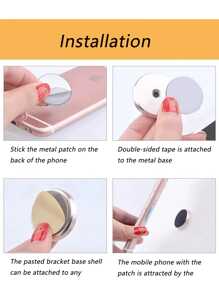 1pc Multifunctional Mini Magnetic Phone Holder, 360 Degree Rotation, Suitable For Smartphone On Car Dashboard, Home, Kitchen And Office
