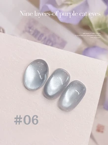 10ml Spring Summer Nine-Layer Purple White Cat Eye Gel Nail Polish Nail Salon 2025 New Style Spring Summer Popular Ice Transparent White Glass Bead Nail Art Nail Supplies