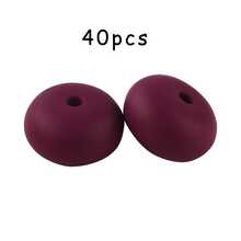 40pcs/Set, Bead&Bead Assortment, 14mm Silicone Beads, Abacus Decorative Beads, Suitable For DIY Handmade Bracelets, Bead Pens, Etc - Multicolor - View 11