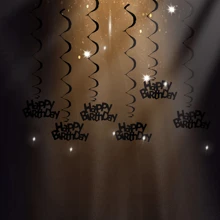 6 pezzi Decorazioni a spirale appese per feste di compleanno, ghirlanda decorativa in plastica a lettere, adatta per feste di compleanno, anniversari