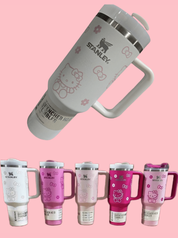 Sanrio 1pc 40 Oz Cute Cartoon Hello Kitty 304 Stainless Steel Double Wall Vacuum Insulated Tumbler With Straw, Long-Lasting Thermal Insulation, Portable Travel Mug, Iced Coffee Cup, Suitable For Outdoor Camping, Travel, Home Drinking, Best Gift For Friends (Partially Random Delivery)