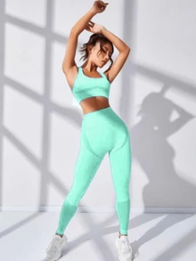 Leggings Deportivos Levanta Pompa. - Agua verde azul - Ver 1