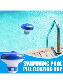1 pièce Distributeur de chlore pour piscine réglable bleu et blanc - Distributeur flottant automatique de comprimés, sans pile, convient pour les piscines intérieures et extérieures