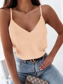 Women's V-Neck Tank Top For Summer - Ginger - View 2