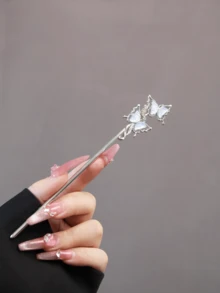 1支装、2支装、3支装、4支装高端优雅合金发簪，适合日常佩戴，可作发髻、发夹、发髻器、发饰、发型针、礼品套装、发饰、头部饰品 - 銀色 - 查看 10