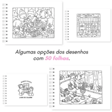 Mini Coloring Book 50 Sheets Hardcover 180g Drawing Notebook Painting Coloring Book - 紫色 - 查看 5