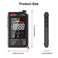 NJTY 1 Pc NJTY T3 Ultra-Slim Smart Digital Multimeter, Auto-Ranging, USB Rechargeable, 4000 Counts, Auto Ranging, Detecting Voltage, Resistance, NCV, Live Wire, High-Precision, All-In-One Electrical Testing Kit